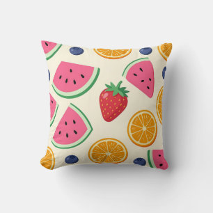 Cojín Decorativo Frutas Coloridas de Verano Sandía Naranja
