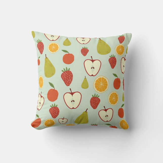 Cojín Decorativo Frutas frescas en un patrón de repetición sin fisu (Anverso)