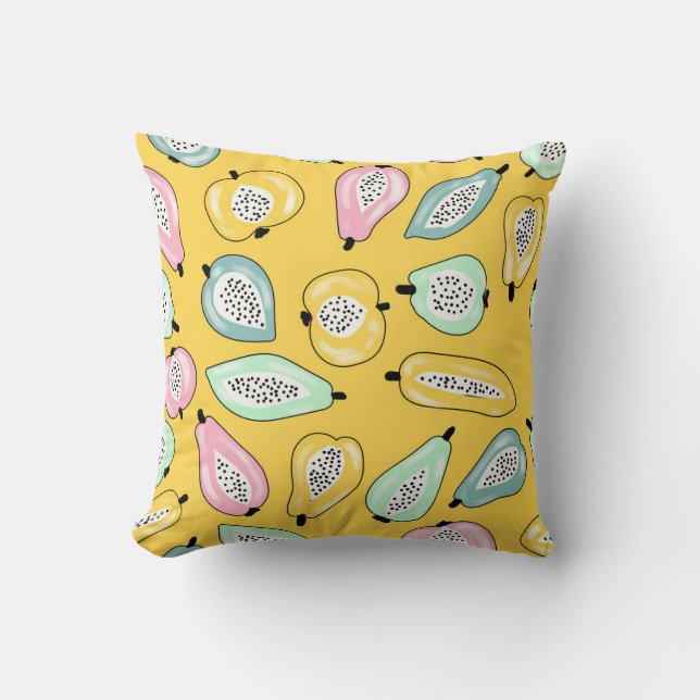Cojín Decorativo Frutas tropicales: Patrón de impresión vibrante (Anverso)