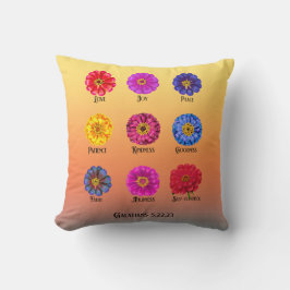 Cojín Decorativo Fruto del espíritu con zinnias