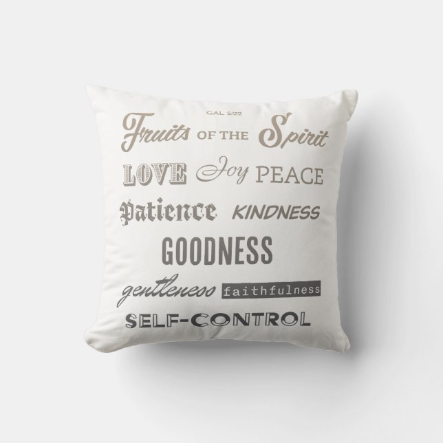 Cojín Decorativo Frutos del espíritu (Anverso)