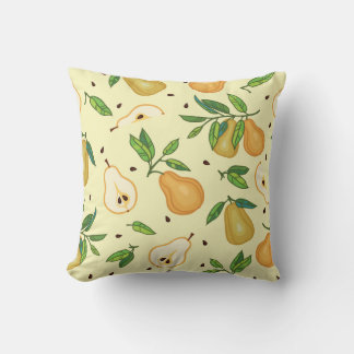 Cojín Decorativo Frutos del oído amarillo: Ilustracion vintage.