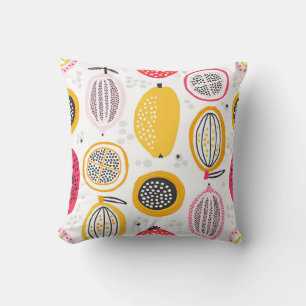 Cojín Decorativo Frutos exóticos dibujados a mano: Verano de época