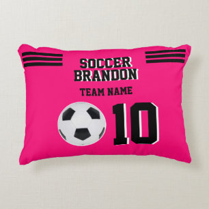 Cojín Decorativo fuchia personalizada de fútbol de almohadas,