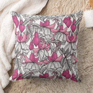 Cojín Decorativo Fuchsia en blanco y rosa