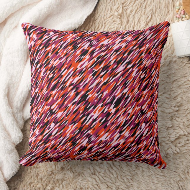 Cojín Decorativo Fuchsia pink, orange, black and white camo  (Manta)
