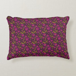 Cojín Decorativo Fucsia | Margaritas danzantes de acuarela