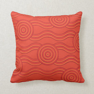 Cojín Decorativo Fuego de arte aborigen
