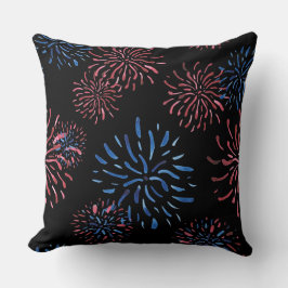 COJÍN DECORATIVO FUEGOS DE FUEGO AZULES ROJOS PATRIOTAS