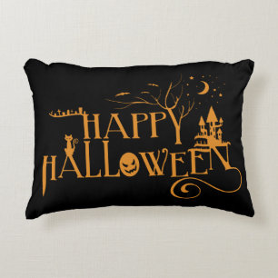 Cojín Decorativo Fuente adornada fantasmagórica del feliz Hallowee