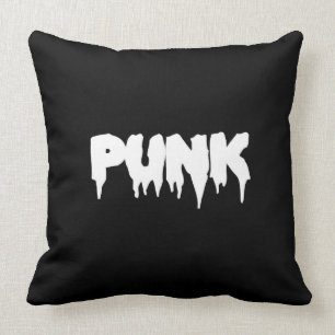 Cojín Decorativo Fuente de goteo blanco/almohada negra Bkg de PUNK