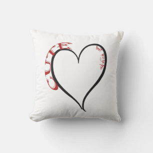 Cojín Decorativo Fuente roja de corazón negro curo pero psicópata