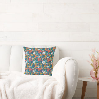 Cojín Decorativo Fuerte patrón floral de verano