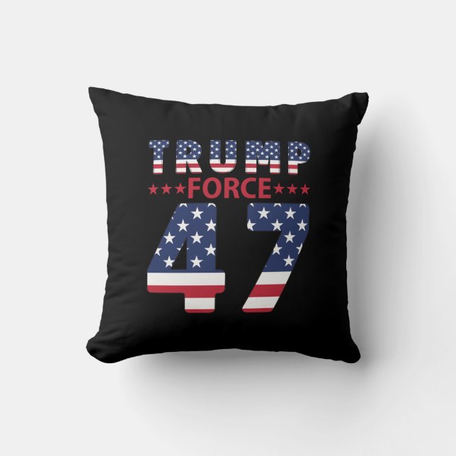 Cojín Decorativo Fuerza Trump 47 (Anverso)