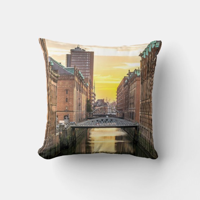 Cojín Decorativo Fuga de la ciudad de Hamburgo (Anverso)