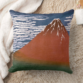 Cojín Decorativo Fuji Rojo, El Volcán Aka Fujiyama Katsushika Hokus