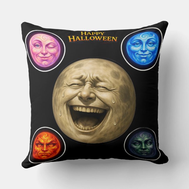 Cojín Decorativo Full moon happy Halloween elemental throw pillow d (Reverso )
