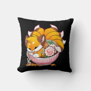 Cojín Decorativo Fun Fox Ramen Noodles Japoneses Cute Kawaii Anime 