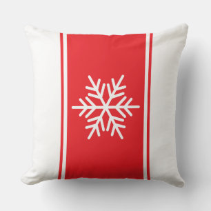 Cojín Decorativo Fun Navidades brillantes Rayos Blancos Rojos Snowf