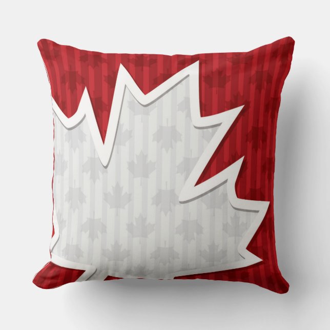 Cojín Decorativo Fun patriótico Canada Maple Leaf (Anverso)