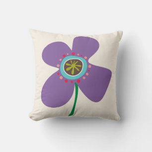 Cojín Decorativo Fun Purple Daisy Pop Cute Patrón de flores de vera