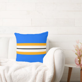 Cojín Decorativo Fun Wide Bright Blue Black Yellow Stripes