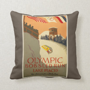 Cojín Decorativo Funcionamiento del Bobsled, Lake Placid 1932