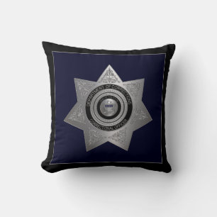Cojín Decorativo Funcionario correccional Pillow Silver y Blue