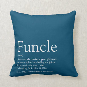 Cojín Decorativo Funcle, Uncle Definition Modern Blue Fun
