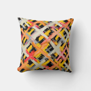 Cojín Decorativo Funda acuarela, audaz, colorida, diagonal.