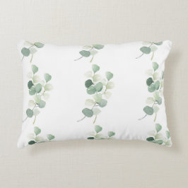 Cojín Decorativo Funda de edredón de hojas de eucalipto verde paste