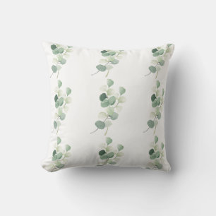 Cojín Decorativo Funda de edredón de hojas de eucalipto verde paste
