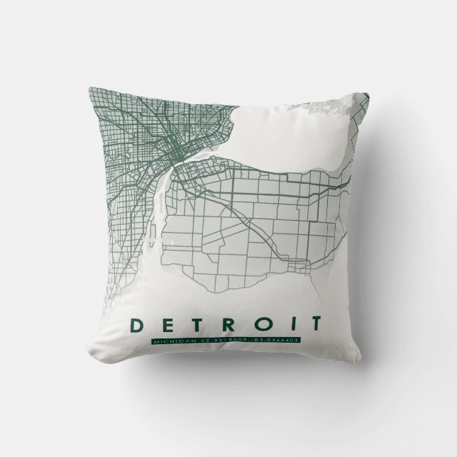 Cojín Decorativo Funda del pilar de Detroit (Anverso)