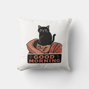 Cojín Decorativo Funda para portátil de gato negro sarcástico de li