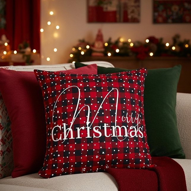 Cojín Decorativo Funda roja y negra con estrellas (Subido por el creador)