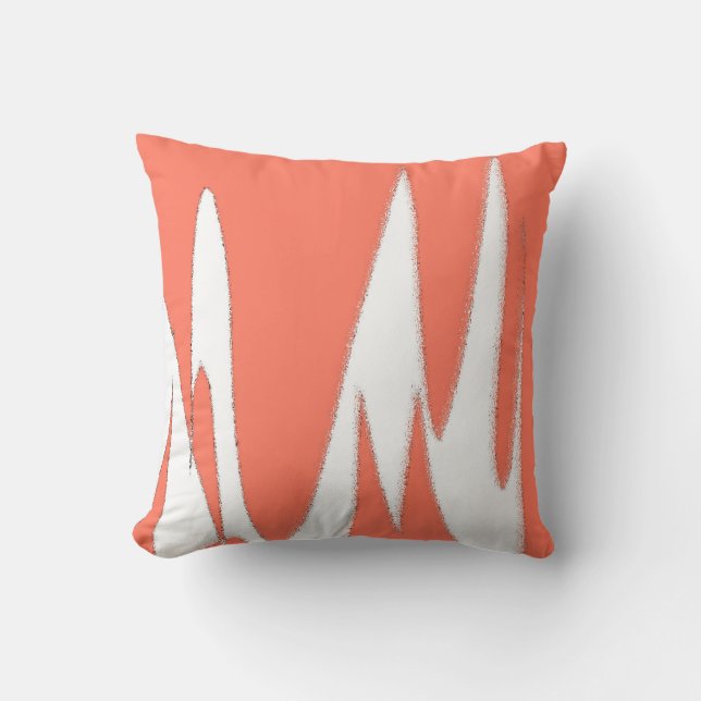 Cojín Decorativo Funky Abstract Art Coral White (Anverso)