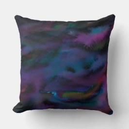 Cojín Decorativo Funky abstracto smokey púrpura color de agua