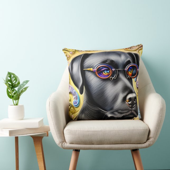 Cojín Decorativo Funky Black Labrador (Silla)