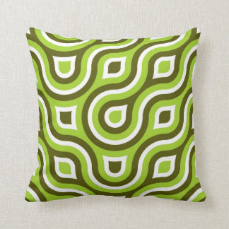 Cojín Decorativo Funky Círculo Salvaje Patrón Retro Círculo Lime Bl