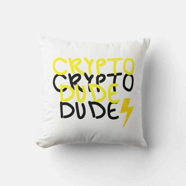 Cojín Decorativo Funky Crypto Dude Energy Power Rótulo (Anverso)