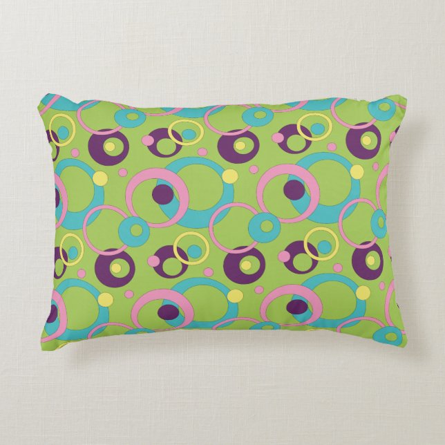 Cojín Decorativo Funky Green Circles Accent Pillow (Anverso)
