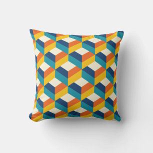 Cojín Decorativo Funky Retro 80s Diseño de patrones geométricos de