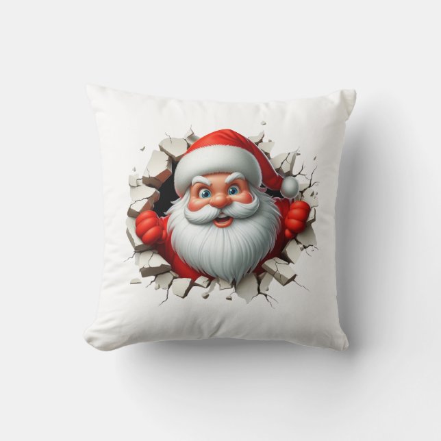 Cojín Decorativo Funny 3D Santa Claus Christmas Holiday Design (Anverso)