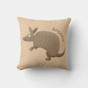 Cojín Decorativo Funny armadillo feliz personalizado ilustracion