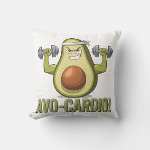 Cojín Decorativo Funny Avo-Cardio Aguacate Fitness Design