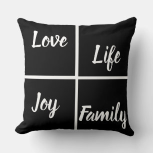 Cojín Decorativo Funny Black Sqares Family Names