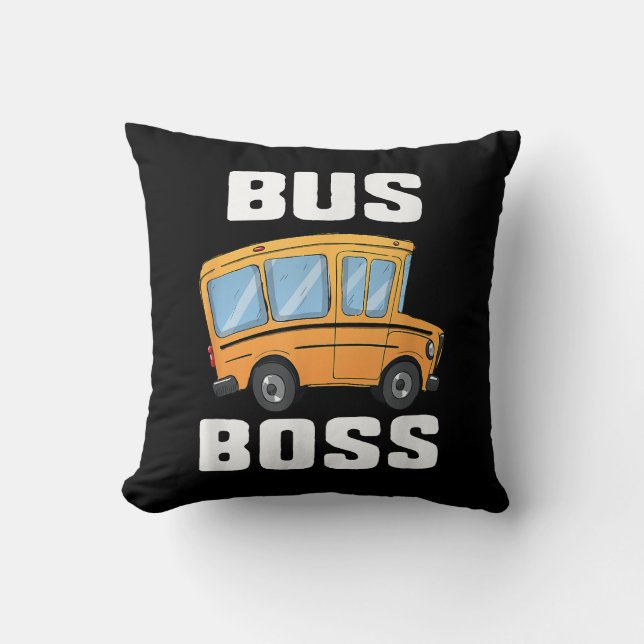 Cojín Decorativo Funny Bus Boss School Bus Driver (Anverso)