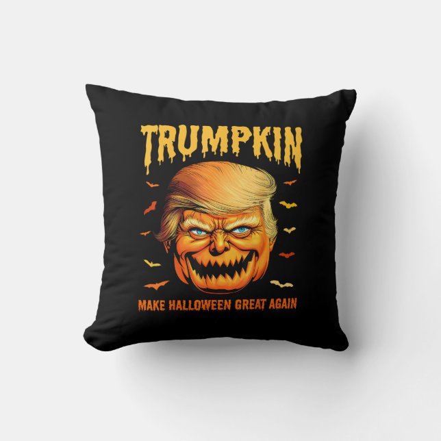 Cojín Decorativo Funny Calabaza Estadounidense Trumpkin Haz De Hall (Anverso)