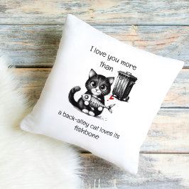 Cojín Decorativo Funny Cat Pillow – Fishbone Love Quote