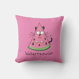 Cojín Decorativo Funny Cat Watermelon Cute Kids